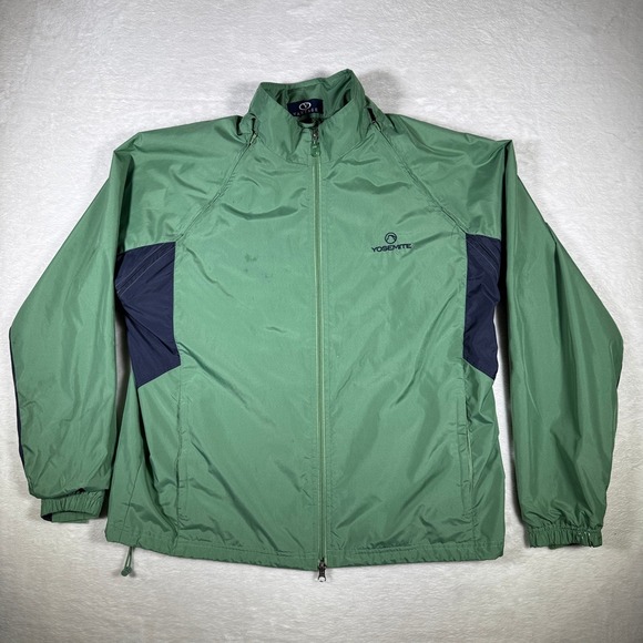 Vantage Other - Vantage Yosemite Green Navy Colorblock Zip Up Hooded Windbreaker Jacket LG